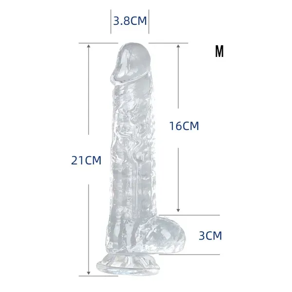 Realistic Clear 8 inch Cute D**do with Suction Cup